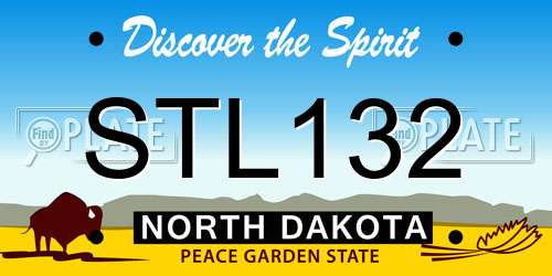 STL132 North Dakota License Plate