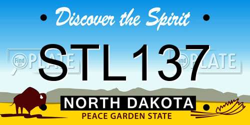 STL137 North Dakota License Plate