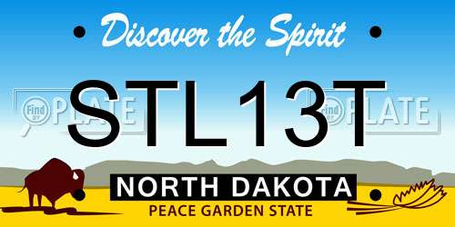 STL13T North Dakota License Plate