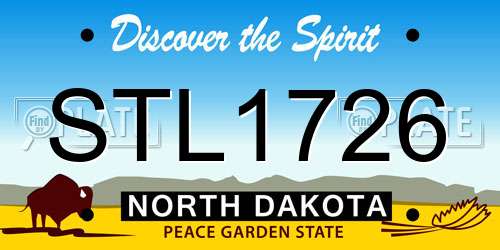 STL1726 North Dakota License Plate