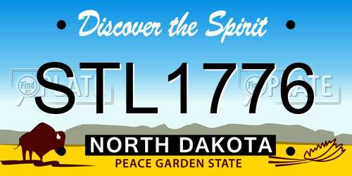 STL1776 North Dakota License Plate