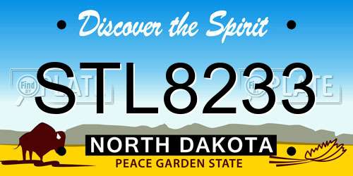 STL8233 North Dakota License Plate