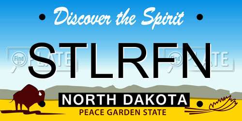 STLRFN North Dakota License Plate