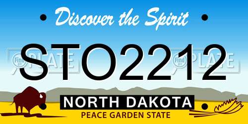 STO2212 North Dakota License Plate