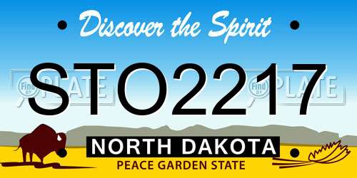 STO2217 North Dakota License Plate