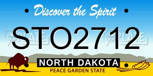 STO2712 North Dakota License Plate