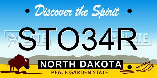 STO34R North Dakota License Plate