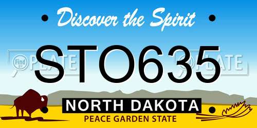 STO635 North Dakota License Plate
