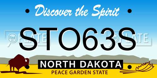 STO63S North Dakota License Plate