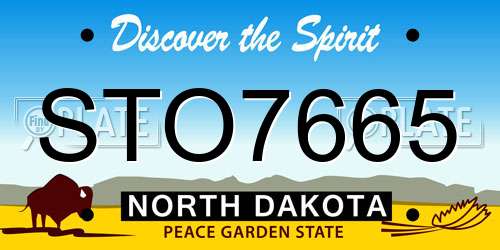 STO7665 North Dakota License Plate