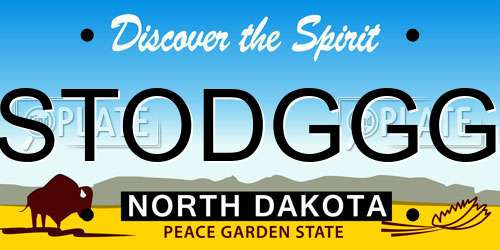 STODGGG North Dakota License Plate