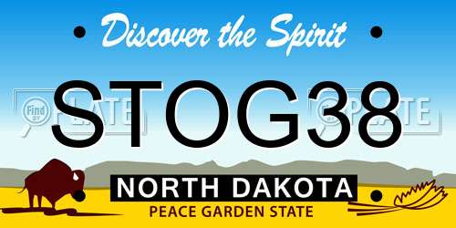 STOG38 North Dakota License Plate