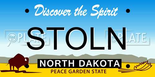 STOLN North Dakota License Plate