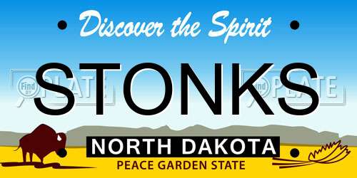 STONKS North Dakota License Plate