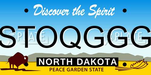 STOQGGG North Dakota License Plate