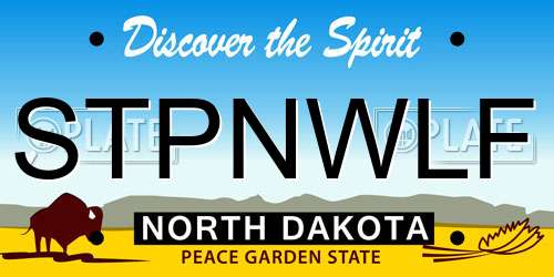 STPNWLF North Dakota License Plate