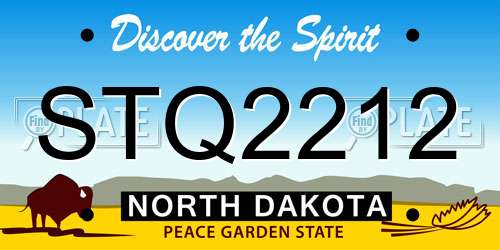 STQ2212 North Dakota License Plate