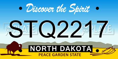STQ2217 North Dakota License Plate