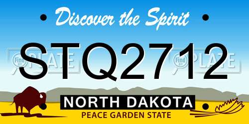 STQ2712 North Dakota License Plate
