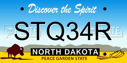 STQ34R North Dakota License Plate