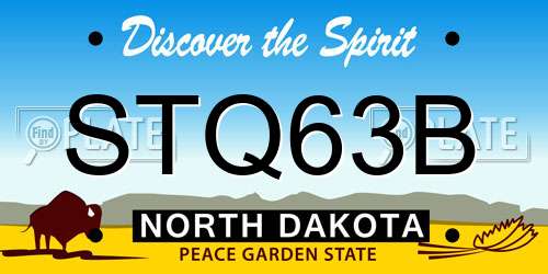 STQ63B North Dakota License Plate