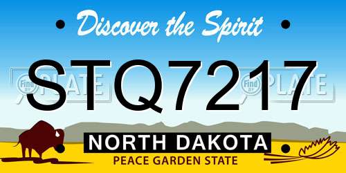 STQ7217 North Dakota License Plate