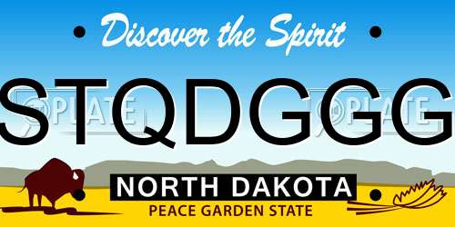 STQDGGG North Dakota License Plate