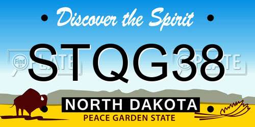 STQG38 North Dakota License Plate