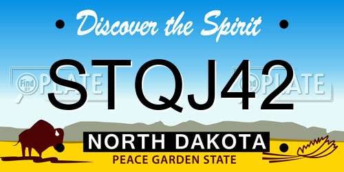 STQJ42 North Dakota License Plate