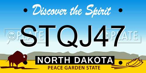 STQJ47 North Dakota License Plate