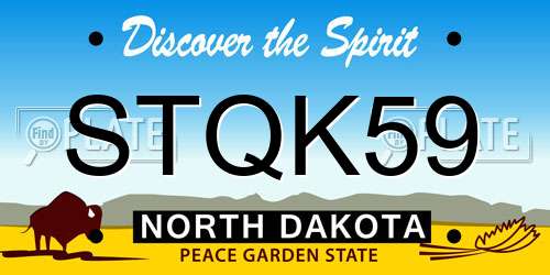 STQK59 North Dakota License Plate