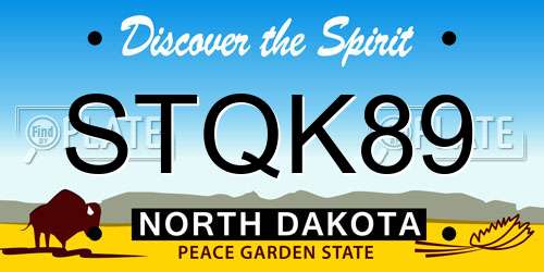 STQK89 North Dakota License Plate