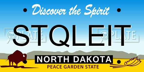 STQLEIT North Dakota License Plate