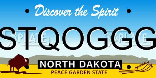 STQOGGG North Dakota License Plate
