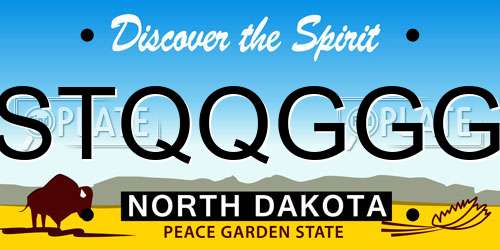 STQQGGG North Dakota License Plate