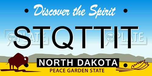 STQTTIT North Dakota License Plate