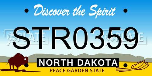 STR0359 North Dakota License Plate