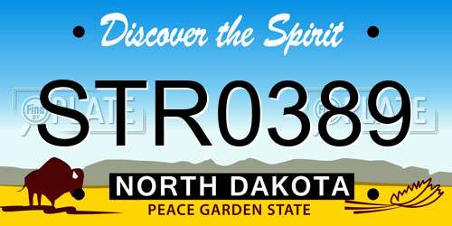 STR0389 North Dakota License Plate