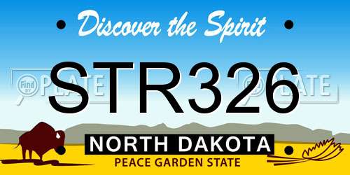 STR326 North Dakota License Plate