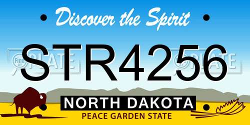 STR4256 North Dakota License Plate