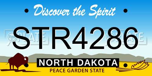 STR4286 North Dakota License Plate