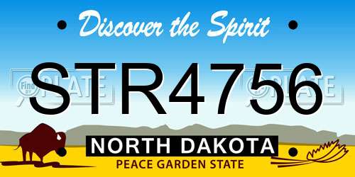 STR4756 North Dakota License Plate
