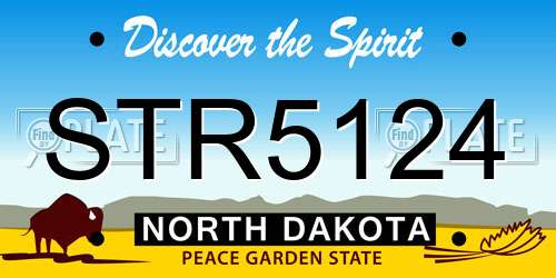 STR5124 North Dakota License Plate