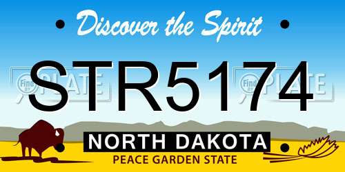 STR5174 North Dakota License Plate