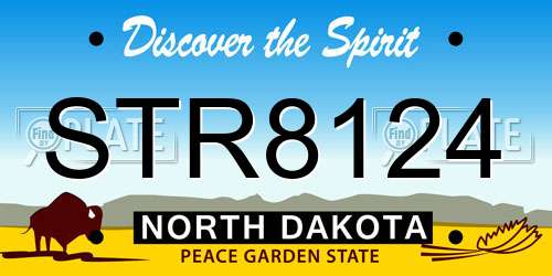 STR8124 North Dakota License Plate