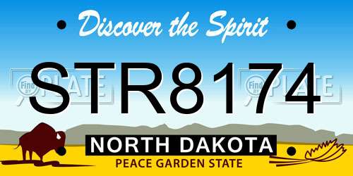 STR8174 North Dakota License Plate