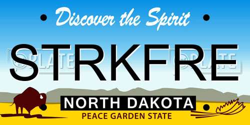 STRKFRE North Dakota License Plate