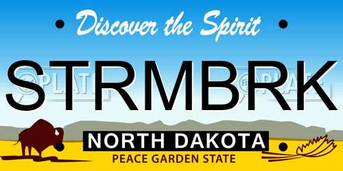 STRMBRK North Dakota License Plate