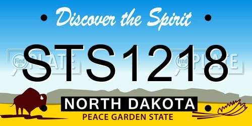 STS1218 North Dakota License Plate