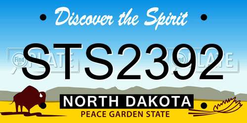STS2392 North Dakota License Plate